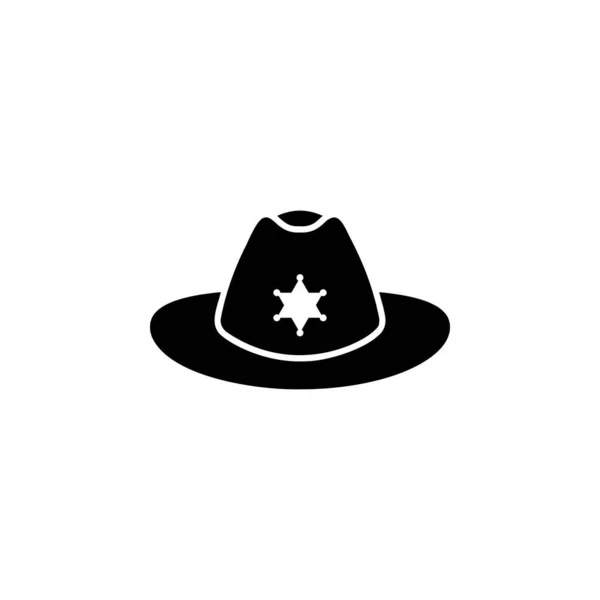 Kovboy Şerif Şapka Ikon Vektör Illüstrasyonu — Stok Vektör