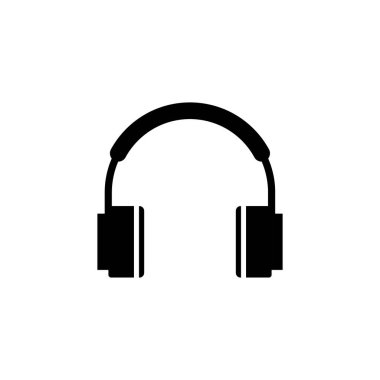 Kulaklık ikonu vektör illüstrasyonu. Kulaklık sembolü.