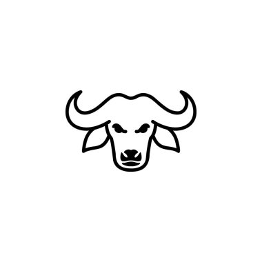 Bufalo baş ikon vektör illüstrasyonu