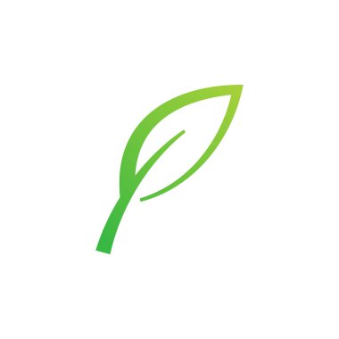 Yeşil yaprak simgesi. eko sembolü vektör illüstrasyonu