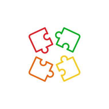 Bulmaca simgesi düz vektör çizimi