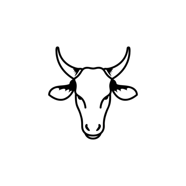 Ilustração Vetor Ícone Cabeça Vaca —  Vetores de Stock