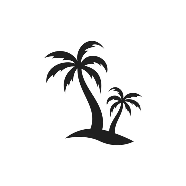 Icono Silueta Palmera Ilustración Simple Vector Plano — Vector de stock