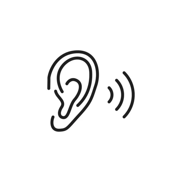 Kulak simgesi düz vektör çizimi