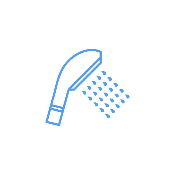 Abbildung Des Duschsymbols Als Vektor Badezimmerschild — Stockvektor