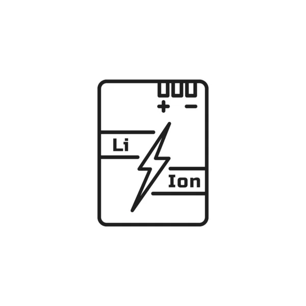 Icono Batería Iones Litio Vector Ilustración — Archivo Imágenes Vectoriales