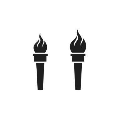 Meşale simgesi düz vektör çizimi