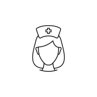 Hemşire simgesi düz vektör illüstrasyonu