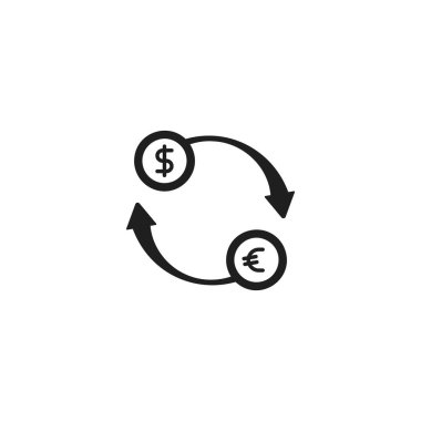 Para değişimi simgesi düz vektör çizimi