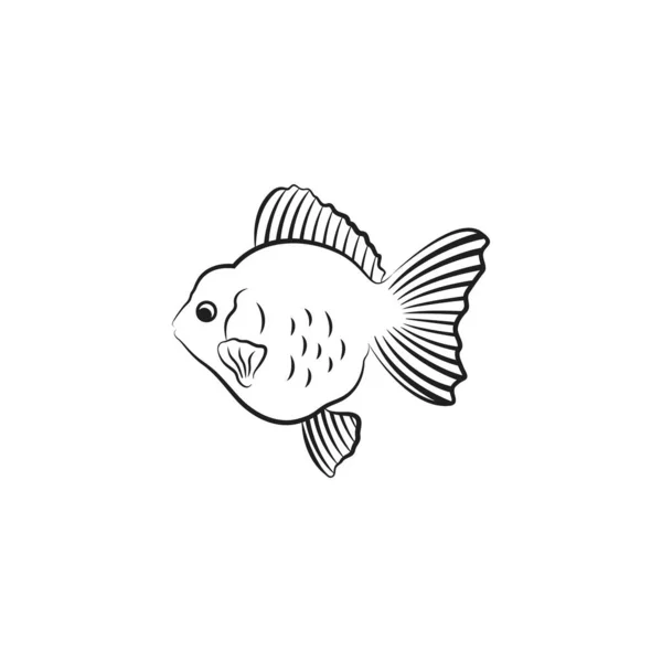 Gold Fisch Symbol Vektor Illustration — Stockvektor