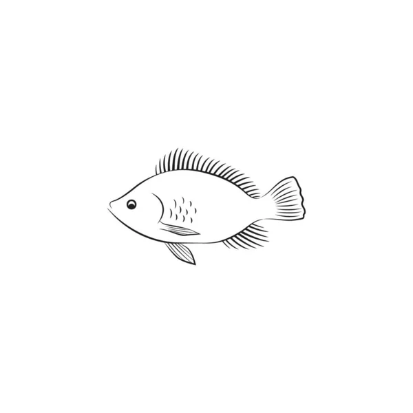 Ilustración Del Vector Peces Tilapia Del Nilo — Vector de stock