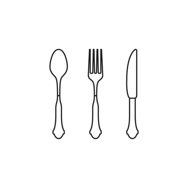Knife Fork Spoon Icon Vector Illustration 스톡 일러스트레이션