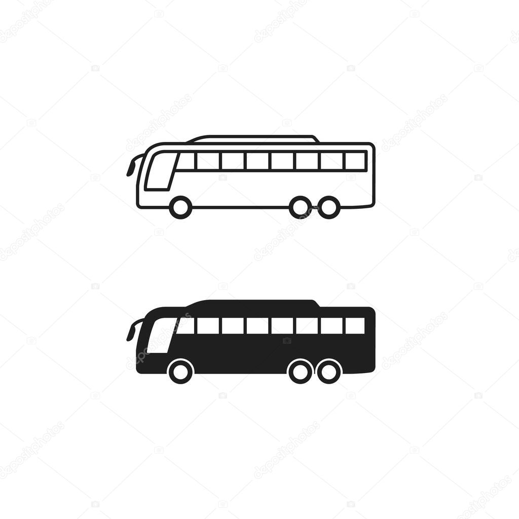 Bus icon flat vector illustration