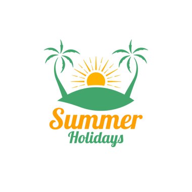 Yaz tatili simgesi logo vektör tasarımı