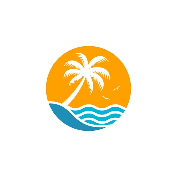 Sommerferien Symbol Logo Vektor Design — Stockvektor
