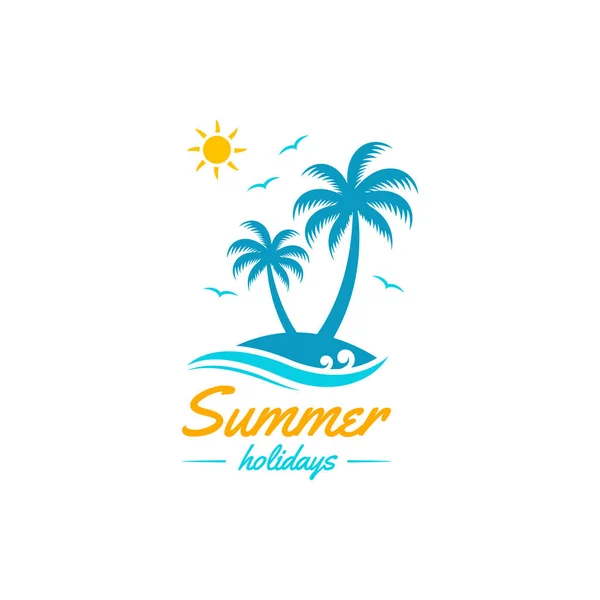 Icono Vacaciones Verano Logo Vector Diseño — Vector de stock