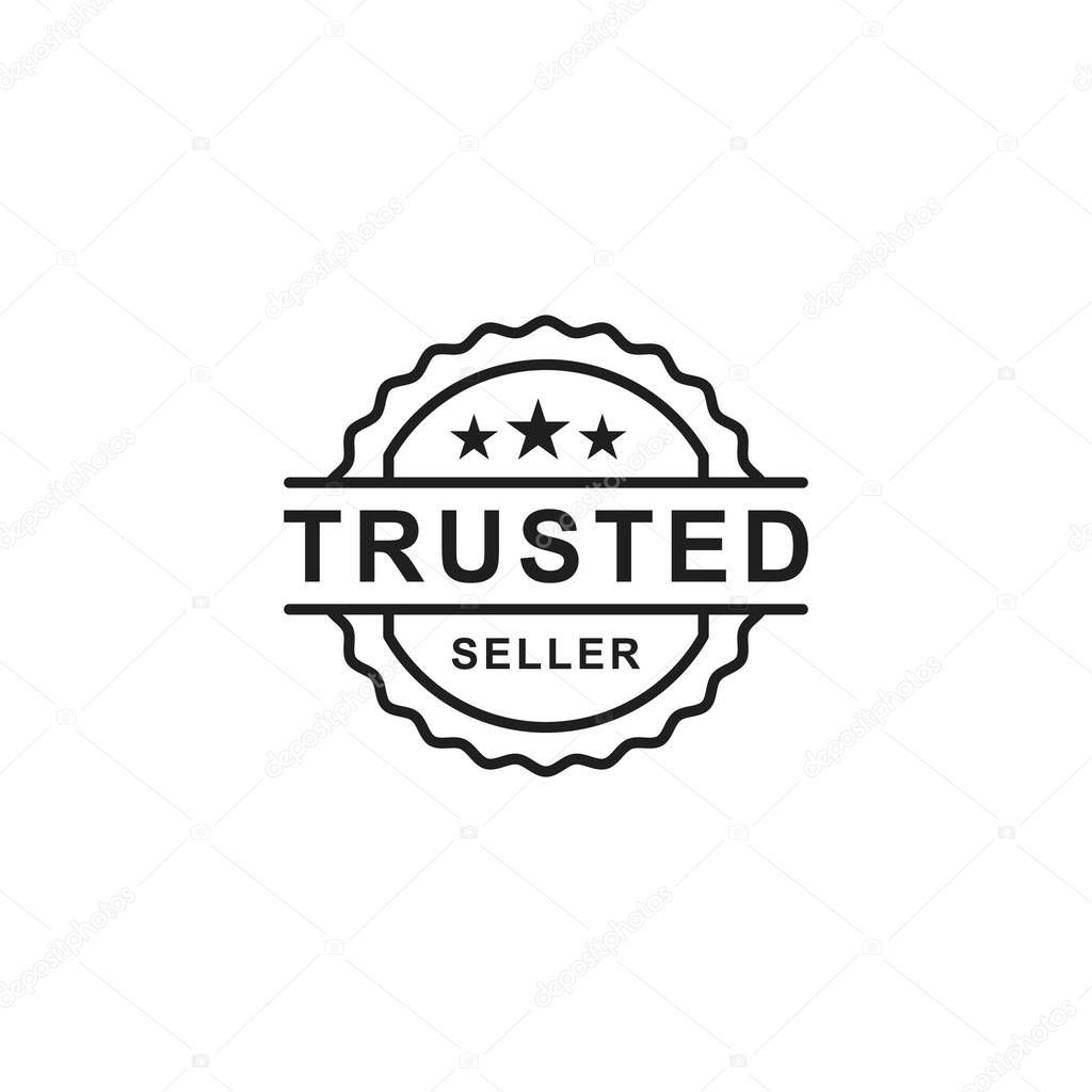 Trusted seller stamp icon vector design