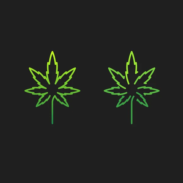 Cannabis Marijuana Folha Logotipo Vetor Design — Vetor de Stock