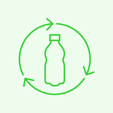 Recycle Plastic Bottle Icon, Eco-Friendly Waste Management Symbol (Editable Vector)