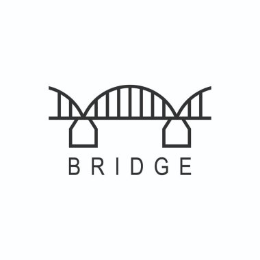 Bridge line icon logo vector design