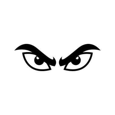 Cartoon angry eyes vector illustration.