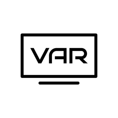 VAR icon. Video assistant referee logo vector design.