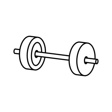 Barbell weight training equipment icon