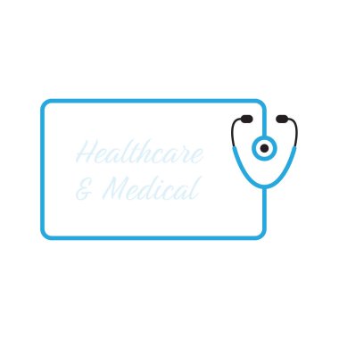 Doctor's stethoscope frame at white background. Health care and Medical concept.