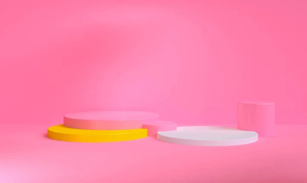 Λευκό Πρωτόγονο Γεωμετρικές Μορφές Αφηρημένη Ροζ Στυλ Φόντο Παστέλ Χρώματα — Φωτογραφία Αρχείου