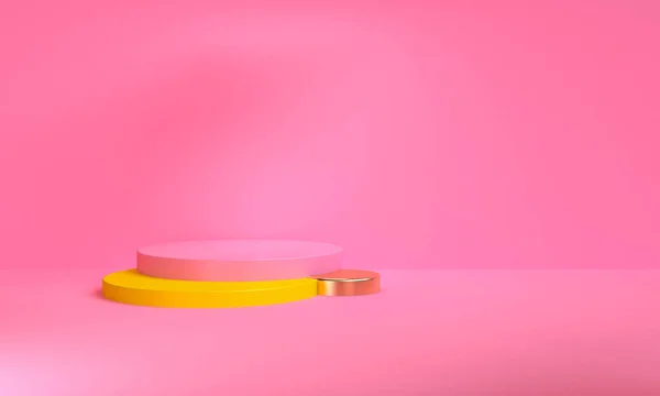 Vit Primitiva Geometriska Siffror Abstrakt Rosa Stil Bakgrund Pastellfärger Render — Stockfoto