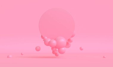 Geometrik şekil sahnesi asgari biçim, 3D görüntüleme.