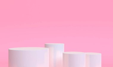 Geometrik şekil sahnesi asgari biçim, 3D görüntüleme.