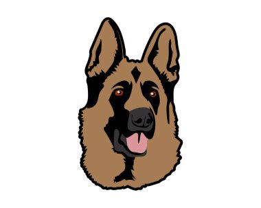 Beyaz arka planda Alman çoban köpeği izole edilmiş. Evcil hayvan..