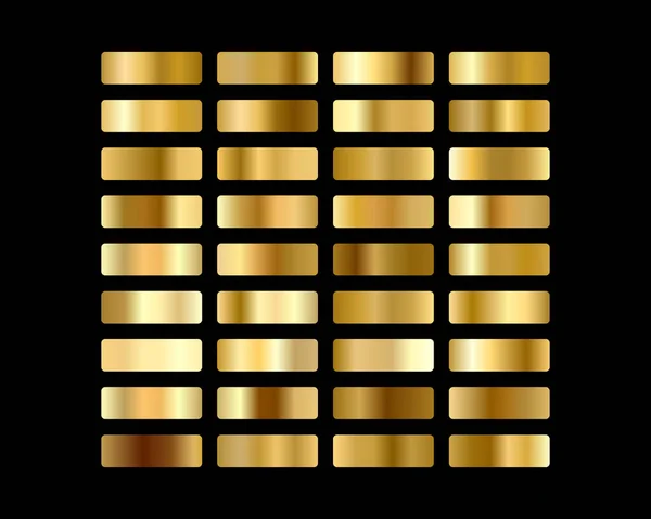 Set of gold gradients.Golden squares collection. illustration