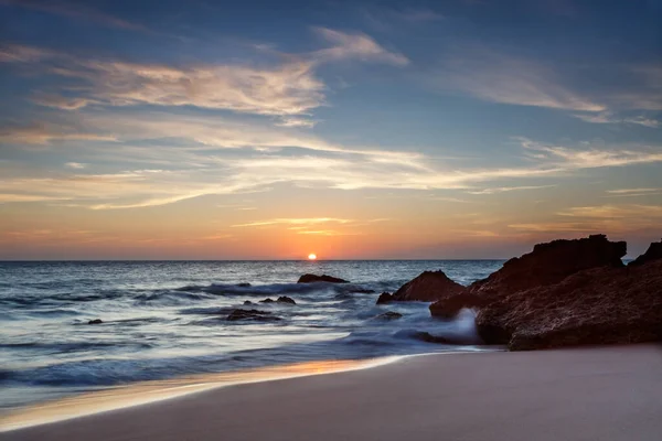 Pôr Sol Praia Costa Luz — Fotografia de Stock