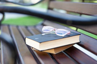 Kitap. Parktaki bankta kitap okumak. Şiir aşkı.