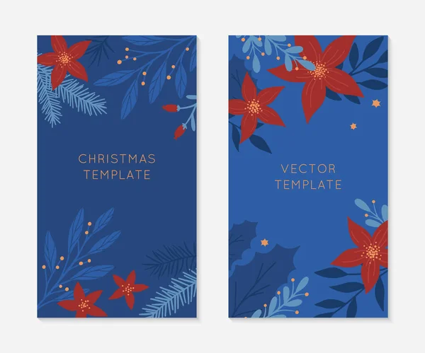 Ensemble Noël Bonne Année Insta Histoires Templates Holiday Concepts Promo — Image vectorielle