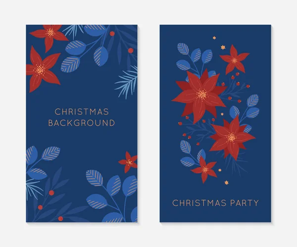 Ensemble Noël Bonne Année Insta Histoires Templates Holiday Concepts Promo — Image vectorielle