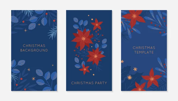 Biundle Christmas Happy New Year Insta Story Templates Holiday Promo — Image vectorielle