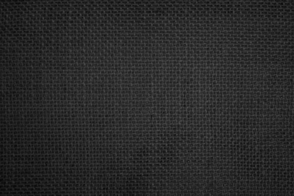 Juta Hessian Pytel Plátno Tkaný Textura Vzor Pozadí Světle Černé — Stock fotografie