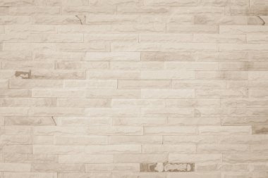 Krem ve beyaz duvar dokusu, tuğla desenli modern dekoratif ev ve klasik taş döşeme döşemesi iç mimarisi veya kopya alanı için eski beton tuğla yığını dikişsiz doğa.