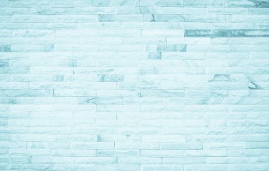 Pastel Mavi ve Beyaz tuğla duvar dokusu arka plan. Mavi renkli, eski kaya desenli, beton, düz olmayan tuğla dizayn yığını. Ev ya da ofis tasarımı arkaplan dekorasyonu.