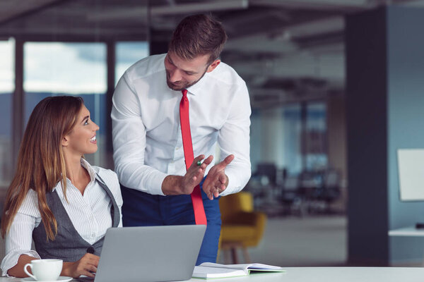 Young Business people working together on computer