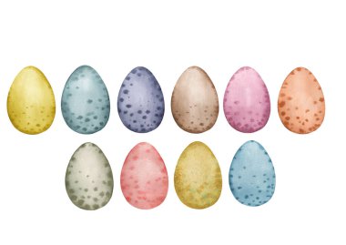 Suluboya Paskalya yumurtaları, renkli dekorasyon yumurtaları illüzyonu