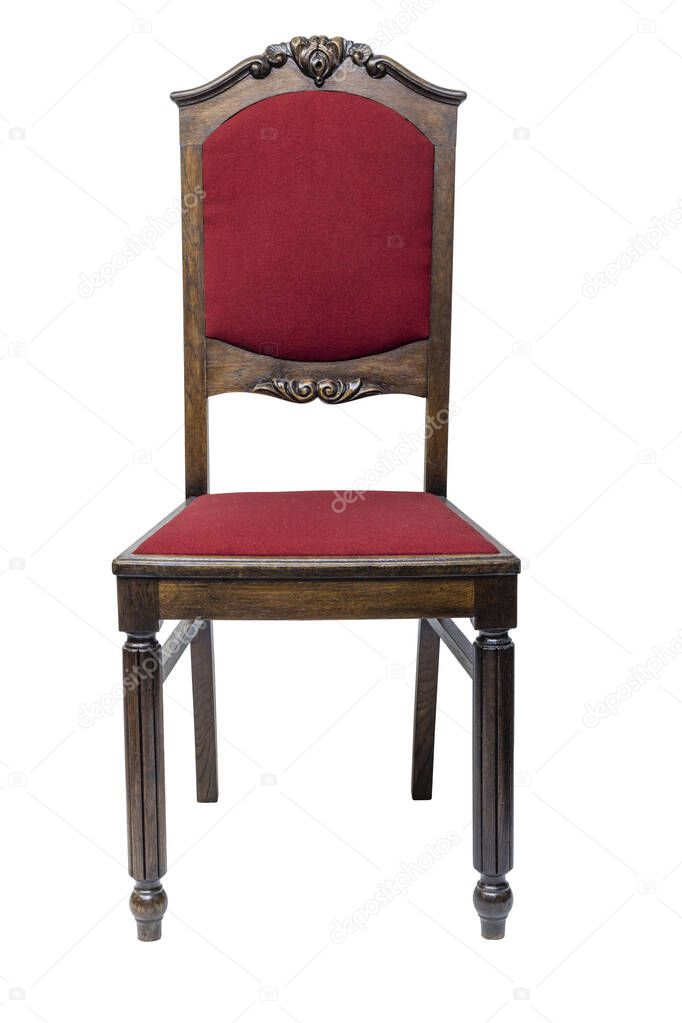 Art Nouveau style ,antique mahogany Chair isolated on white background