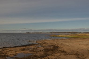Letonya 'daki Burtnieku Gölü' nde bahar manzarası