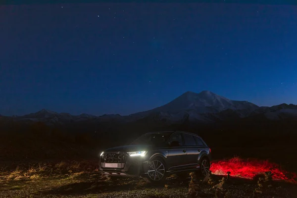 Dzhily Szu Kaukázus Oroszország 2020 Október Modern Autó Audi Suv — Stock Fotó