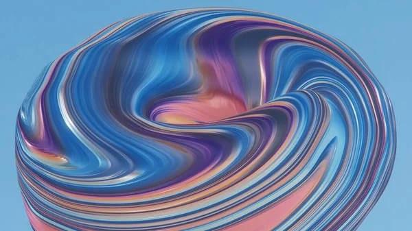 Počítač generované barevné zvlněné torus 3d vykreslení — Stock fotografie