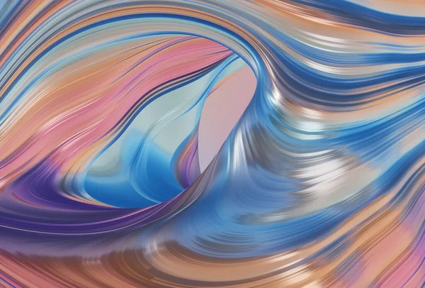 コンピューターが生成したカラフルな波面3Dレンダリング — ストック写真