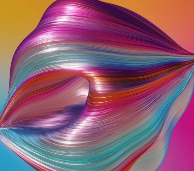 Bilgisayar tarafından oluşturulan renkli dalgalı yüzey 3d oluşturma